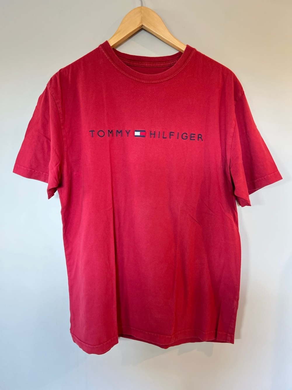Tommy Hilfiger Red Logo Crewneck Short Sleeve Tee